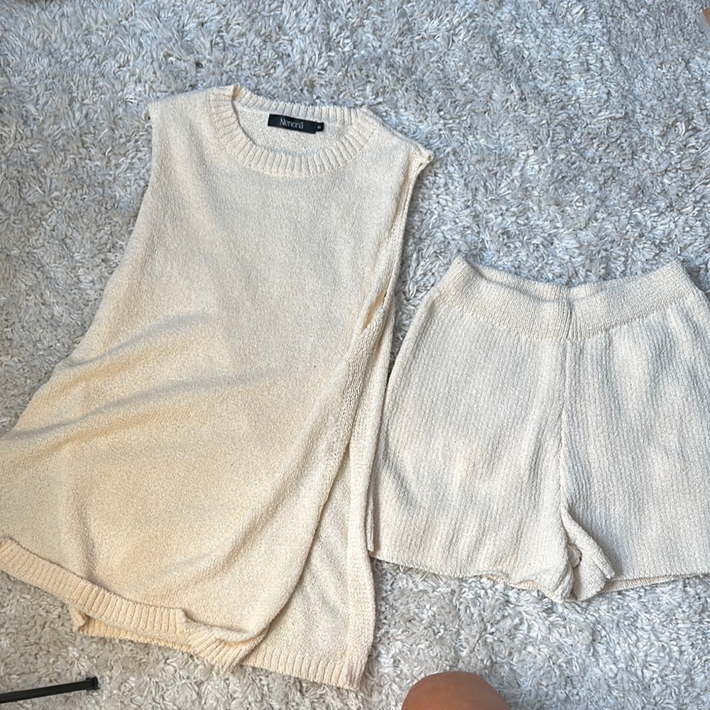 Elegant Cream Sweater Set